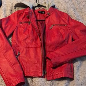 Red leather jacket